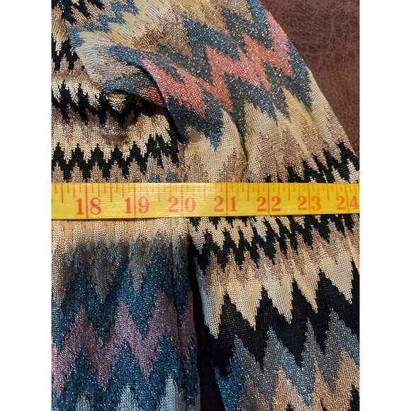 MISSONI metallic gold Chevron print open cardigan  women’s Size 12 - Picture 6 of 9